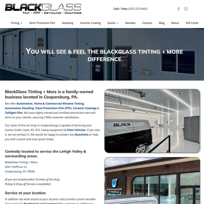 BlackGlass Tinting + More website