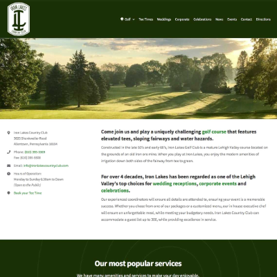 Iron Lakes Country Club website