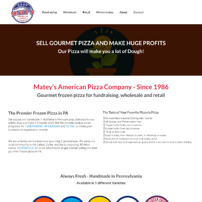 Matey's American Pizza Company website